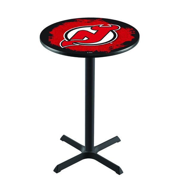 42" Blk Wrinkle New Jersey Devils Pub Table
